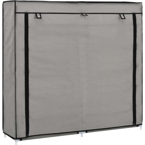Armoire à chaussures avec housse,Meuble à chaussures,Etagère de Rangement Gris 115x28x110 cm Tissu HYB90677