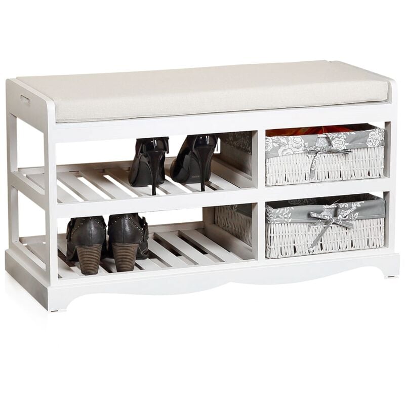 Armoire à chaussures Banc Chaussure Tablette Coffre Paniers Banc