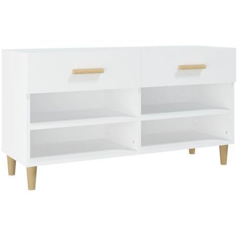 Armoire à chaussures Blanc 102x35x55 cm Bois d'ingénierie