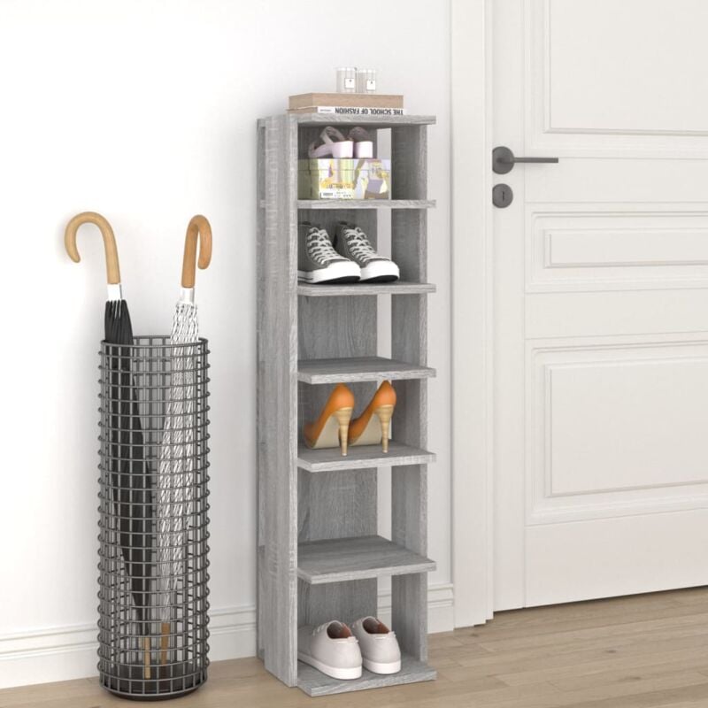 Vidaxl - tagère à chaussures Sonoma gris 27,5x27x102 cm Bois ingénierie