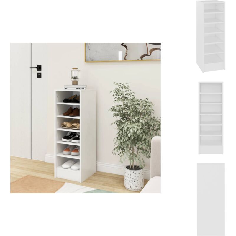 Armoire à chaussures Blanc 31,5x35x90 cm Bois d'ingénierie - Meuble Chaussure - Étagère Chaussure - Rangement Chaussure - Armoire Chaussure - Meuble