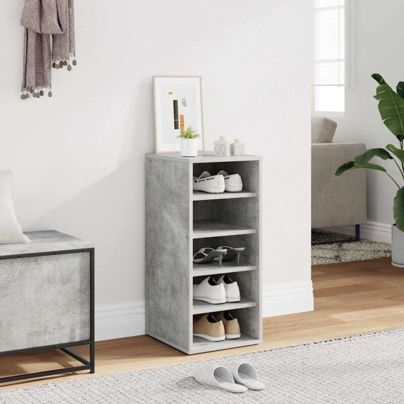 Vidaxl - Armoire à chaussures Gris béton 31,5x35x70 cm Aggloméré