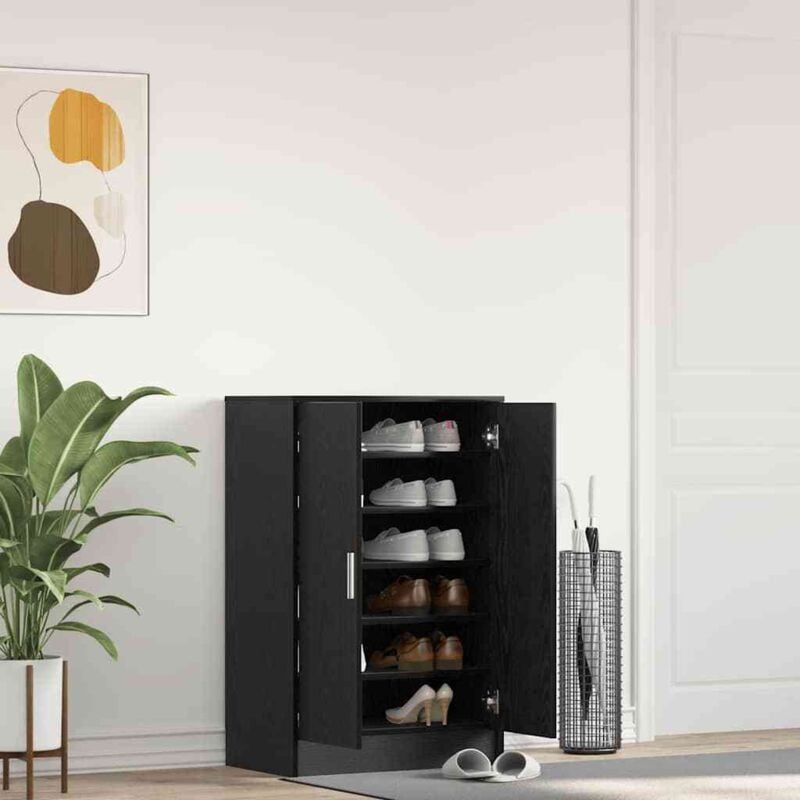 Vidaxl - Armoire à chaussures chêne noir 60x35x92 cm bois d'ingénierie