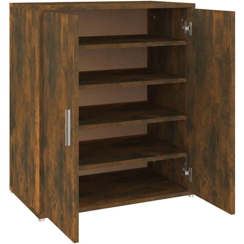 Vidaxl - Meuble à chaussures Chêne fumé 60x35x70 cm Bois d'ingénierie