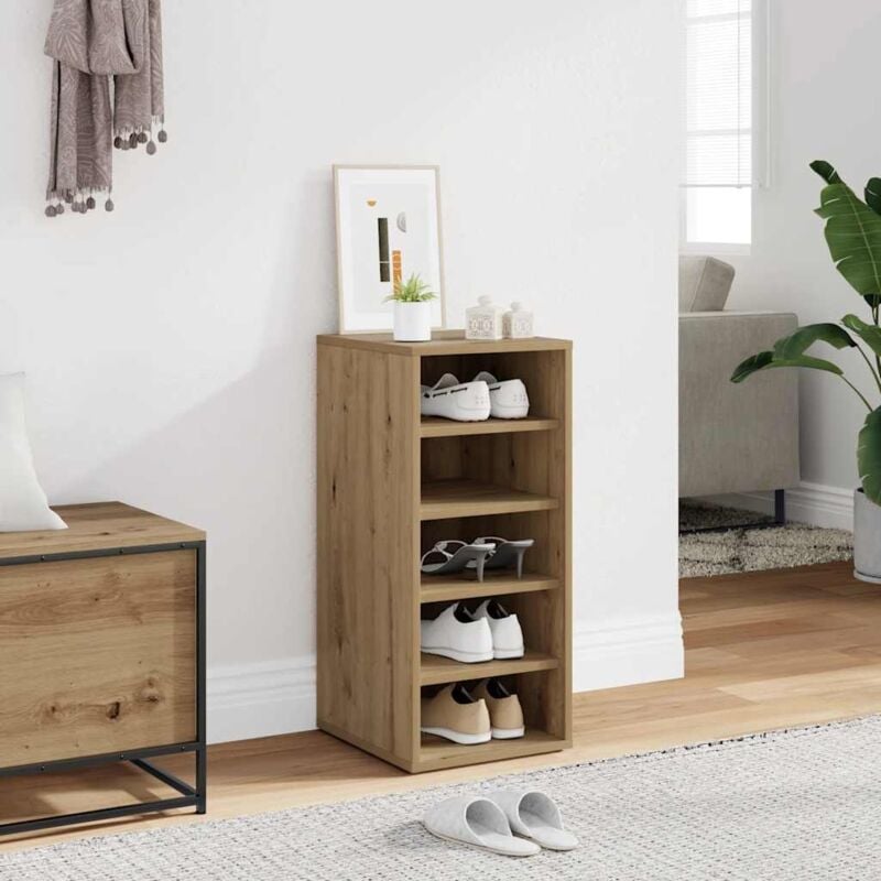 Armoire à chaussures chêne artisanal bois d'ingénierie vidaXL