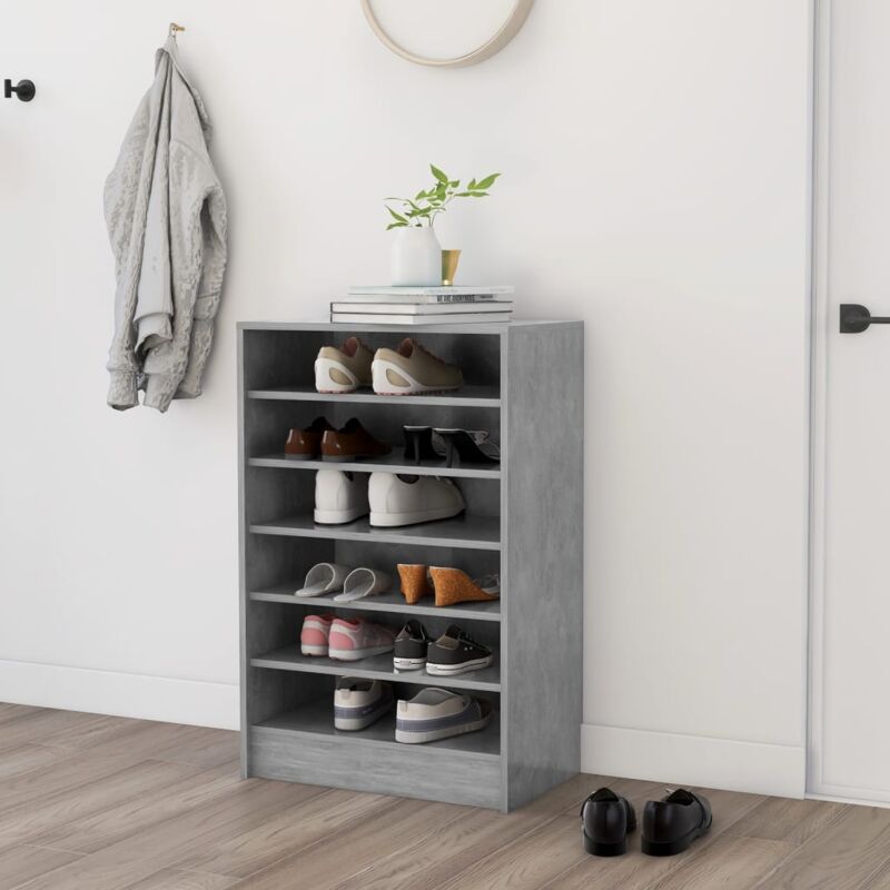 Armoire à chaussures Gris béton 60x35x92 cm Aggloméré