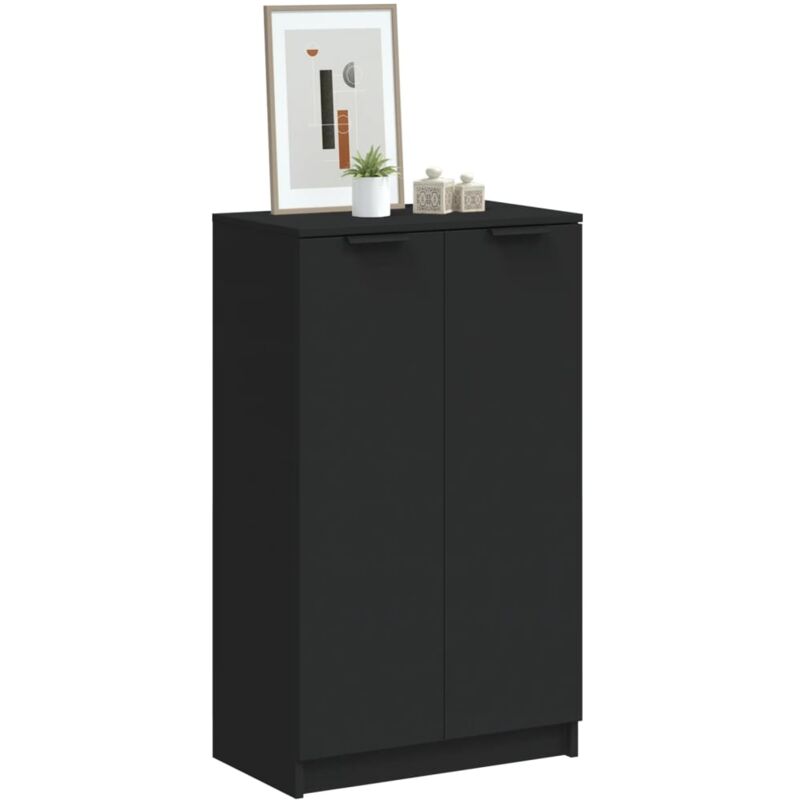 Vidaxl - Armoire à chaussures noir 59x35x100 cm bois d'ingénierie
