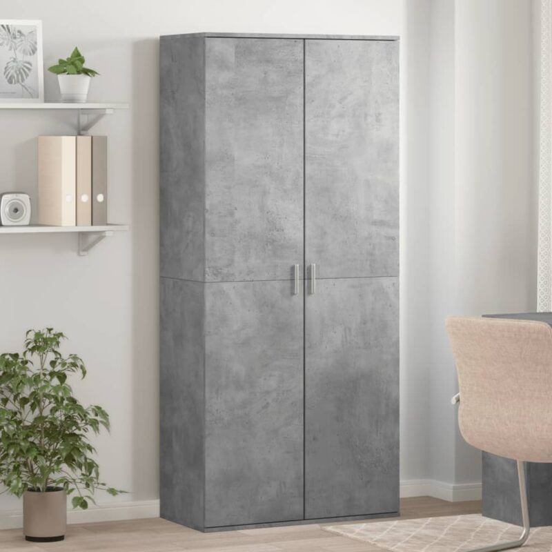 Vidaxl - Armoire à chaussures Gris béton 80x39x178 cm Bois d'ingénierie