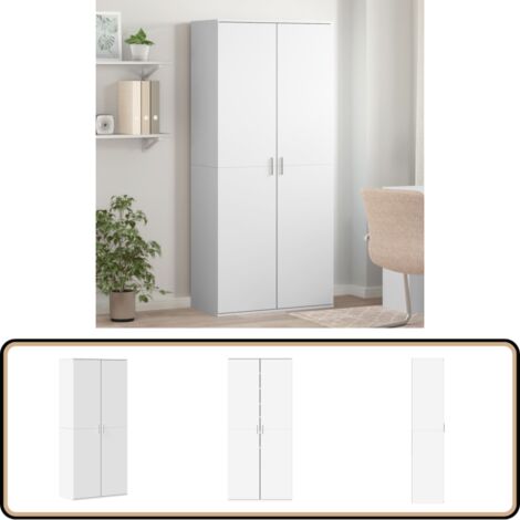Armoire à chaussures Blanc 80x39x178 cm Bois d'ingénierie - Armoire À Chaussures - Meuble Chaussure - Rangement Chaussures - Étagère Chaussures - Stockage Chaussures
