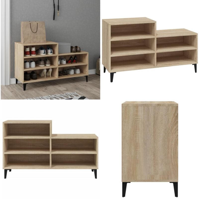 Vidaxl - Armoire à chaussures Chêne sonoma 102x36x60cm Bois d'ingénierie - Meuble Chaussure - Rangements Chaussures - Armoire à Chaussures - Meuble