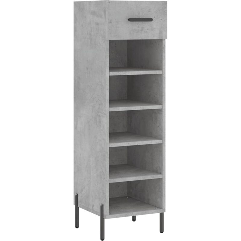 Vidaxl - Armoire à chaussures gris béton 30x35x105 cm bois d'ingénierie