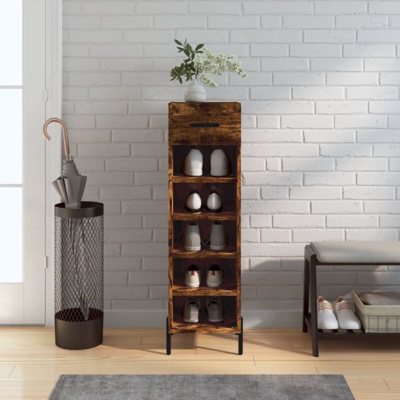 Vidaxl - Meuble à chaussures chêne fumé 30x35x105 cm bois d'ingénierie