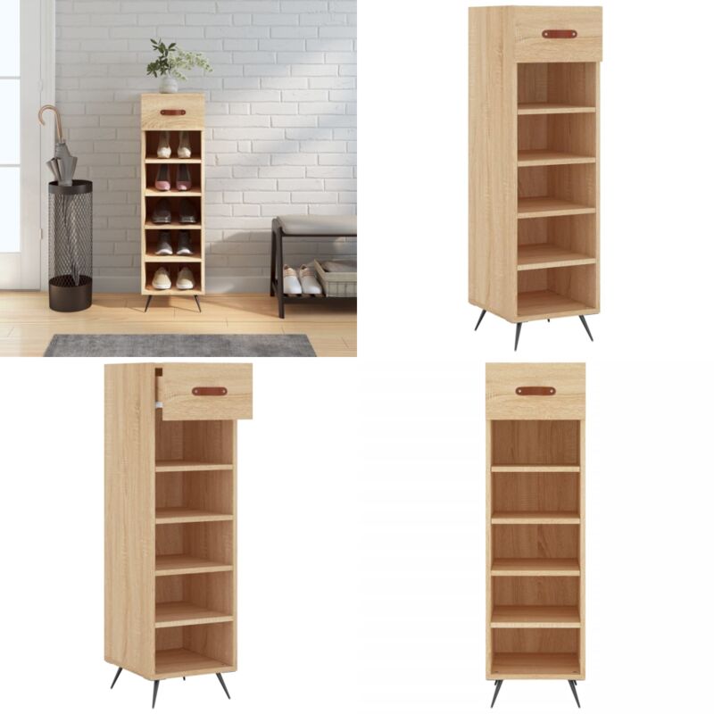 Vidaxl - Armoire à chaussures chêne sonoma 30x35x105cm bois d'ingénierie - Meuble De Rangement - Armoire à Chaussures - Rangement Chaussures - Meuble