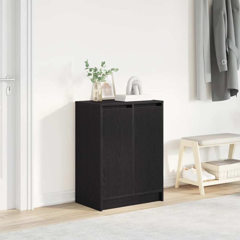 vidaXL Armoire à chaussures chêne noir 57x34x76 cm bois d'ingénierie