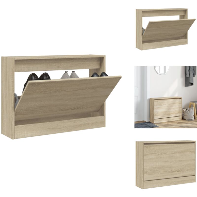 Vidaxl - Armoire à chaussures chêne sonoma 80x21x57 cm bois d'ingénierie - Meuble Chaussure - Rangements Chaussures - Armoire à Chaussures - Meuble