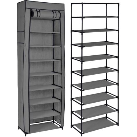 Armoire à chaussures en textile Lea, anthracite