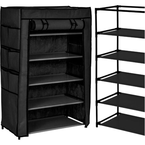 Armoire à chaussures en textile MONA, noire