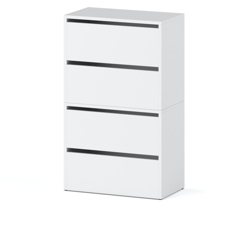 Meuble chaussures HIT - 100 cm - Blanc mat - Design moderne - Gain de place optimal