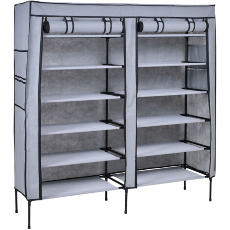 Armoire à chaussures Gabi en textile - grise