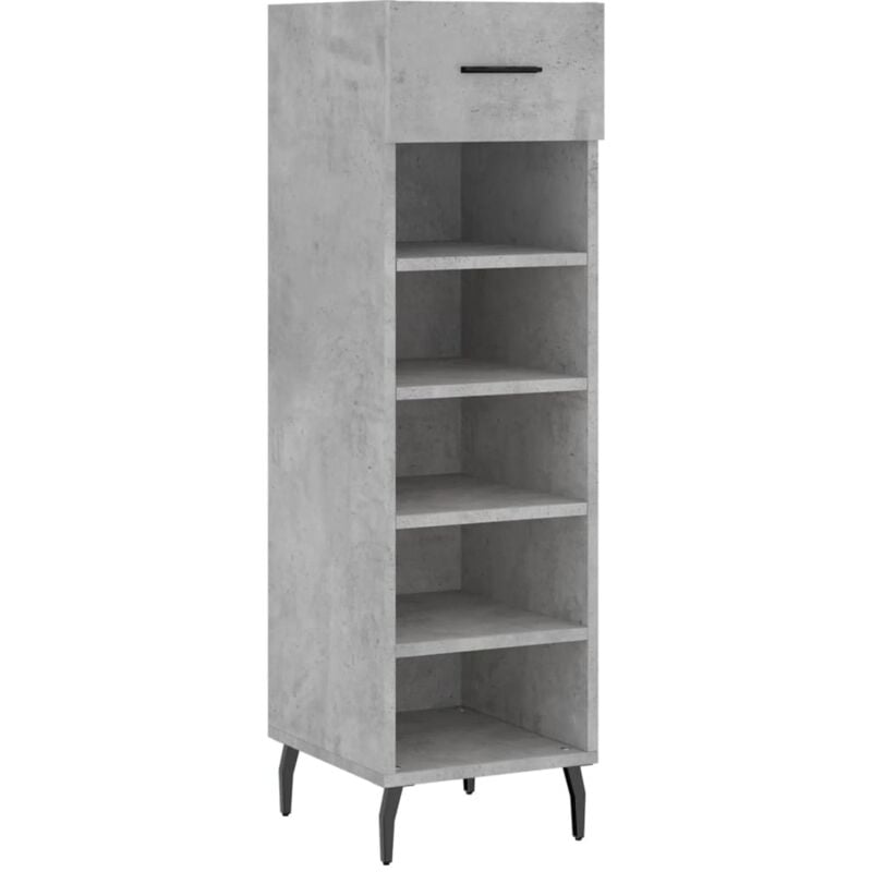 Vidaxl - Armoire à chaussures gris béton 30x35x105 cm bois d'ingénierie