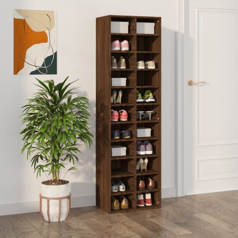 Vidaxl - Meuble à chaussures Chêne marron 54x34x183 cm Bois d'ingénierie