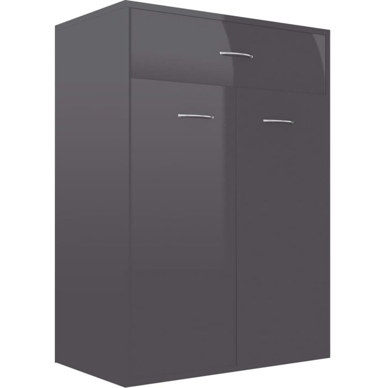 Armoire à chaussures Gris brillant 60x35x84 cm Aggloméré