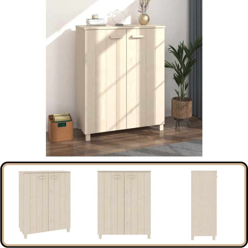 Vidaxl - Armoire à chaussures hamar Marron miel 85x40x108 cm Pin massif - Armoire à Chaussures - Meuble Chaussure - Rangement Chaussures - Meuble