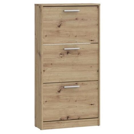 Armoire à chaussures MAC AUCUNE 3 abattants 6 paires Chêne artisan 58,2x20,4x115,5 cm