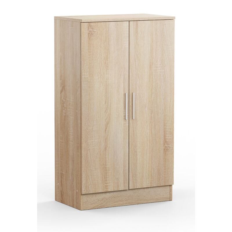 Pegane - Armoire à chaussures, meuble à chaussures avec 2 portes coloris chêne cambrian - longueur 60 x profondeur 35 x hauteur 107 cm
