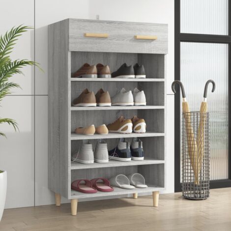 Armoire à chaussures Meuble à chaussures Étagère de rangement Sonoma gris 60x35x105 cm Bois d'ingénierie RTJEX219342