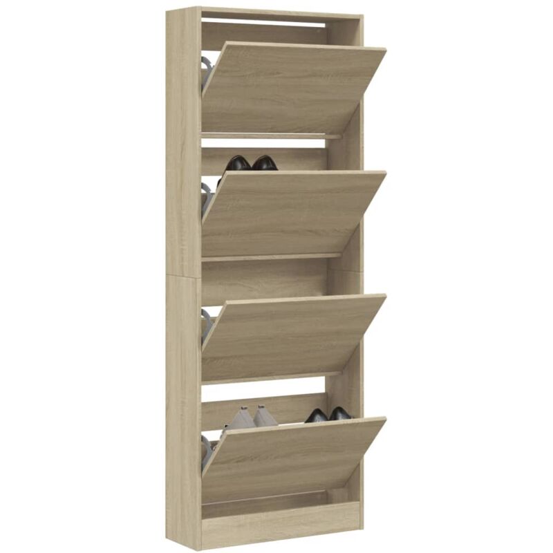 Maisonchic - Meuble à chaussures, Armoire à chaussures, Meuble d'entrée chêne sonoma 60x21x163,5cm bois ingénierie design in
