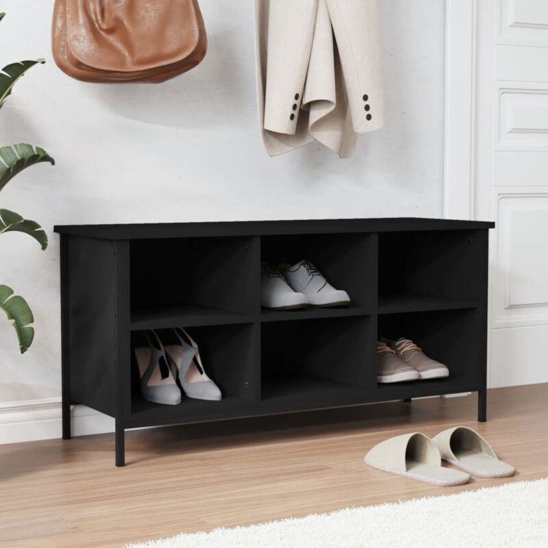 Maisonchic - Meuble à chaussures, Armoire à chaussures, Meuble d'entrée noir 100x35x50 cm bois d'ingénierie design in