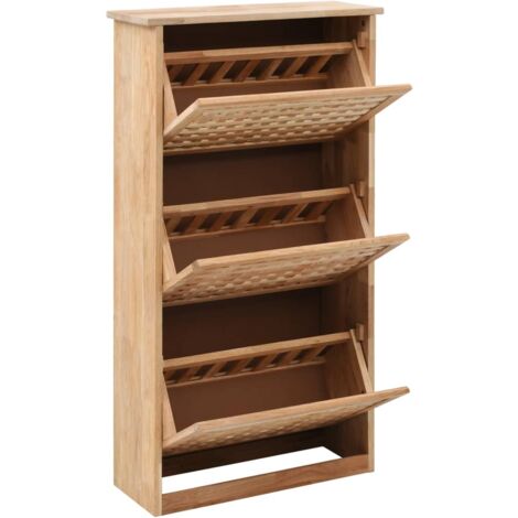 Armoire à Chaussures, Meuble Étagère de Rangement, 55x20x104 cm Bois de noyer massif OIB5610E