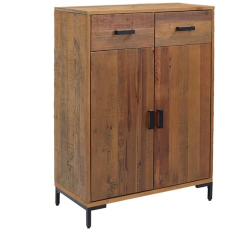 Armoire à Chaussures, Meuble Étagère de Rangement, 75x40x110 cm Bois pin massif recyclé OIB3446E