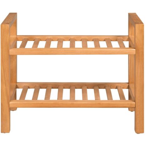 Armoire à Chaussures, Meuble Étagère de Rangement, avec 2 étagères 50x27x40 cm Chêne massif OIB2255E