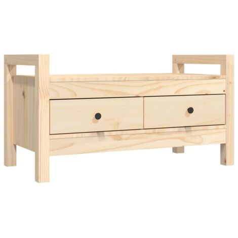 Armoire à Chaussures, Meuble Étagère de Rangement, Banc d'entrée 80x40x43 cm Bois de pin massif OIB7597E