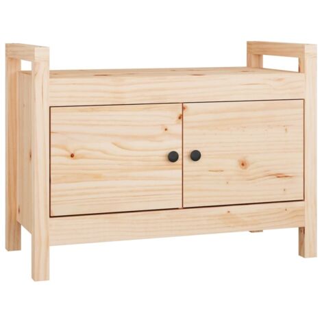 Armoire à Chaussures, Meuble Étagère de Rangement, Banc d'entrée 80x40x60 cm Bois de pin massif OIB6895E