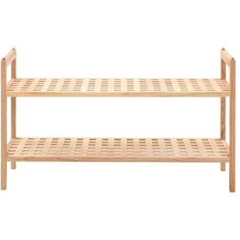 Armoire à Chaussures, Meuble Étagère de Rangement, Bois de noyer massif 69 x 26 x 40 cm OIB4203E