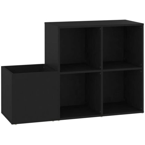 Armoire à Chaussures, Meuble Étagère de Rangement, d'entrée Noir 105x35,5x70 cm Aggloméré OIB6217E