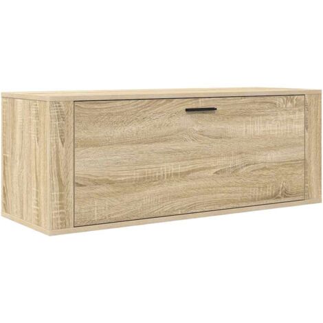 Armoire à Chaussures, Meuble Étagère de Rangement, murale Chêne sonoma 100x35x38 cm OIB1996E