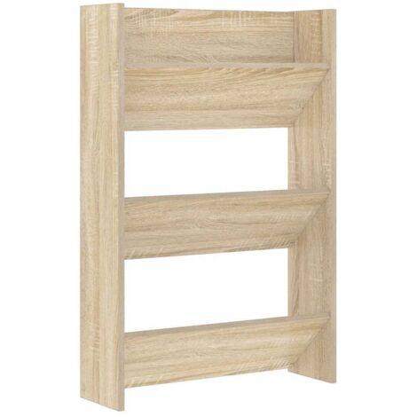 Armoire à Chaussures, Meuble Étagère de Rangement, murale Chêne Sonoma 60x18x90 cm Aggloméré OIB4991E
