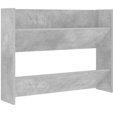 Armoire à Chaussures, Meuble Étagère de Rangement, murale Gris béton 80x18x60 cm Aggloméré OIB9430E