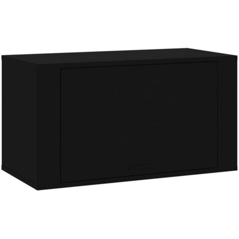 Armoire à Chaussures, Meuble Étagère de Rangement, murale Noir 70x35x38 cm Bois d'ingénierie OIB3521E