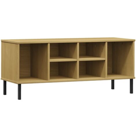Armoire à Chaussures, Meuble Étagère de Rangement, pieds en métal Brun 106x35x45 cm Bois OSLO OIB8900E