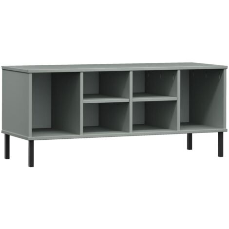 Armoire à Chaussures, Meuble Étagère de Rangement, pieds en métal Gris 106x35x45 cm Bois OSLO OIB5076E