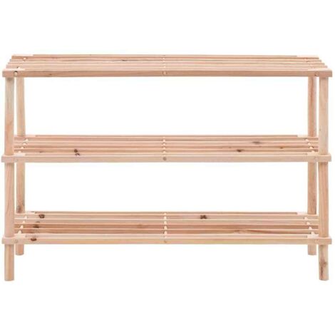 Armoire à Chaussures, Meuble Étagère de Rangement, Range-chaussures à 3 étagères Bois de sapin solide OIB7777E