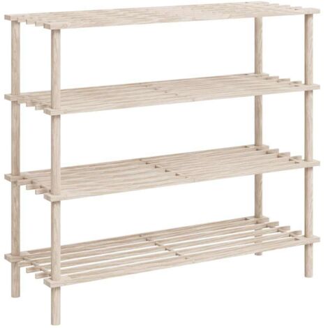 Armoire à Chaussures, Meuble Étagère de Rangement, Range-chaussures à 4 étagères 2 pcs Bois de sapin solide OIB4614E
