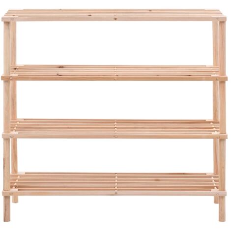 Armoire à Chaussures, Meuble Étagère de Rangement, Range-chaussures à 4 étagères Bois de sapin solide OIB2362E