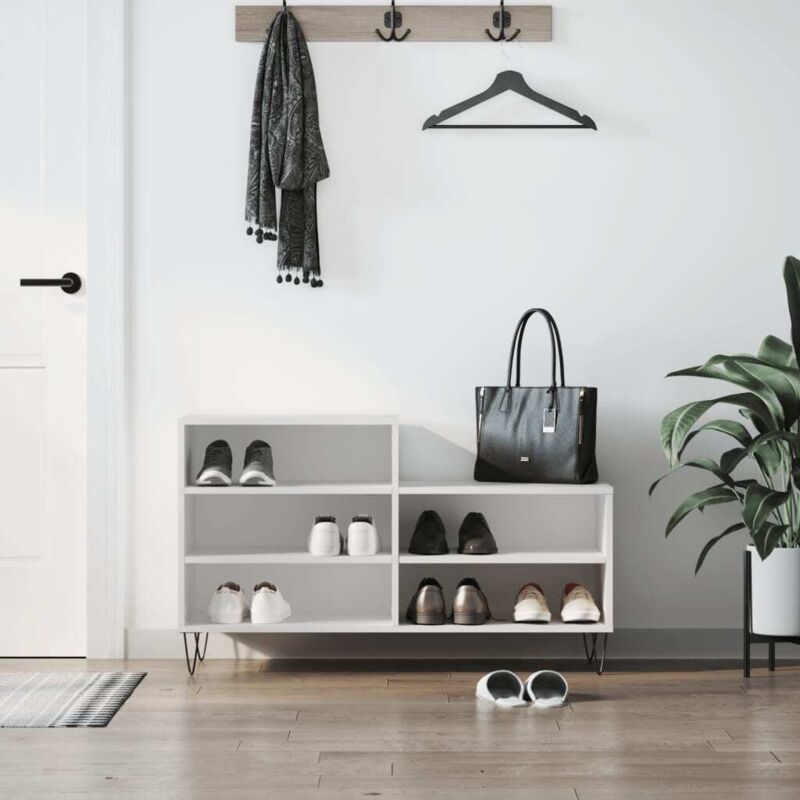 Vidaxl - Armoire à chaussures Blanc 102x36x60 cm Bois d'ingénierie