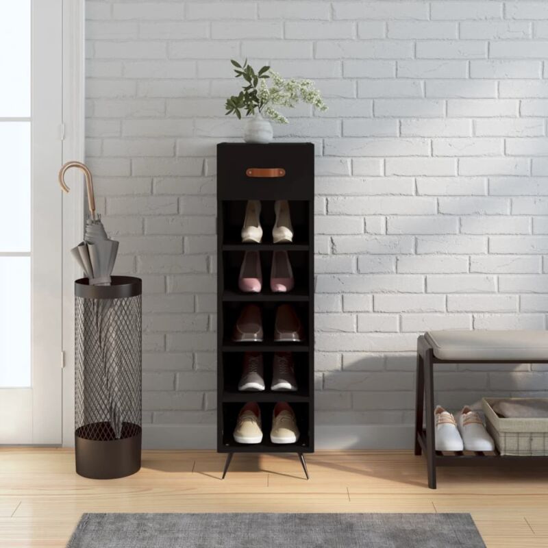 Armoire à chaussures noir 30x35x105 cm bois d'ingénierie vidaXL